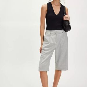 Free People Clean Knee Length Trouser Culotte In True Grey Shorts NWT